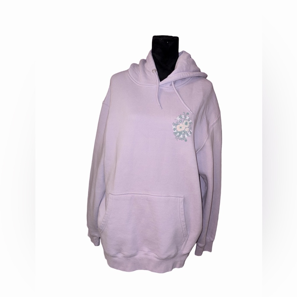 Lavender Floral Christian Hoodie Luke 12:27 Sweatshirt XL